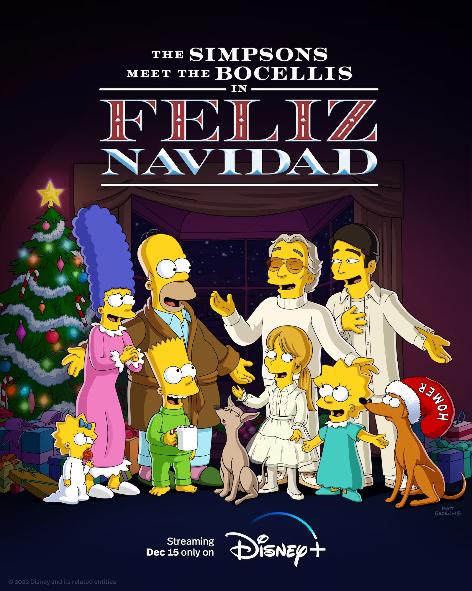 Mega Sized Movie Poster Image for The Simpsons meet the Bocellis in 'Feliz Navidad'
